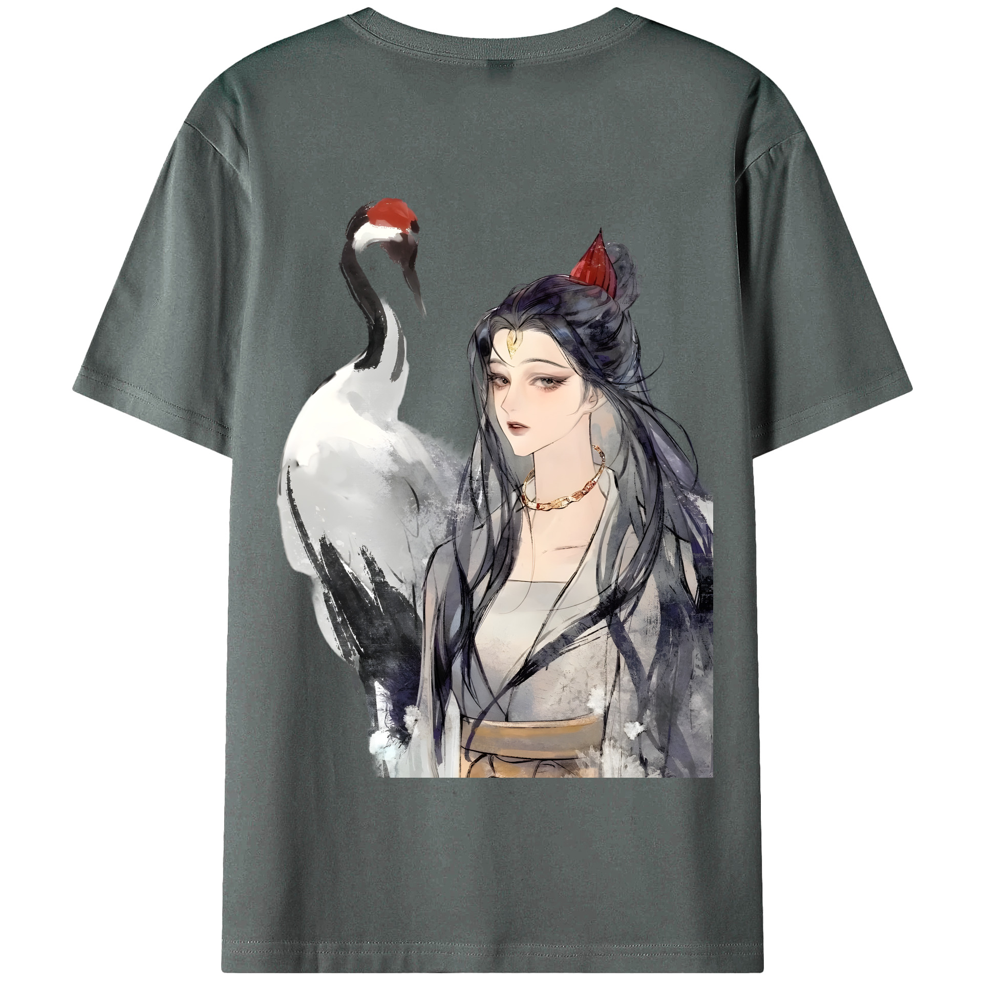 （画像用） Ne Zha 2 ナタ 魔童の大暴れ 綿100％半袖Tシャツ（背面プリント）